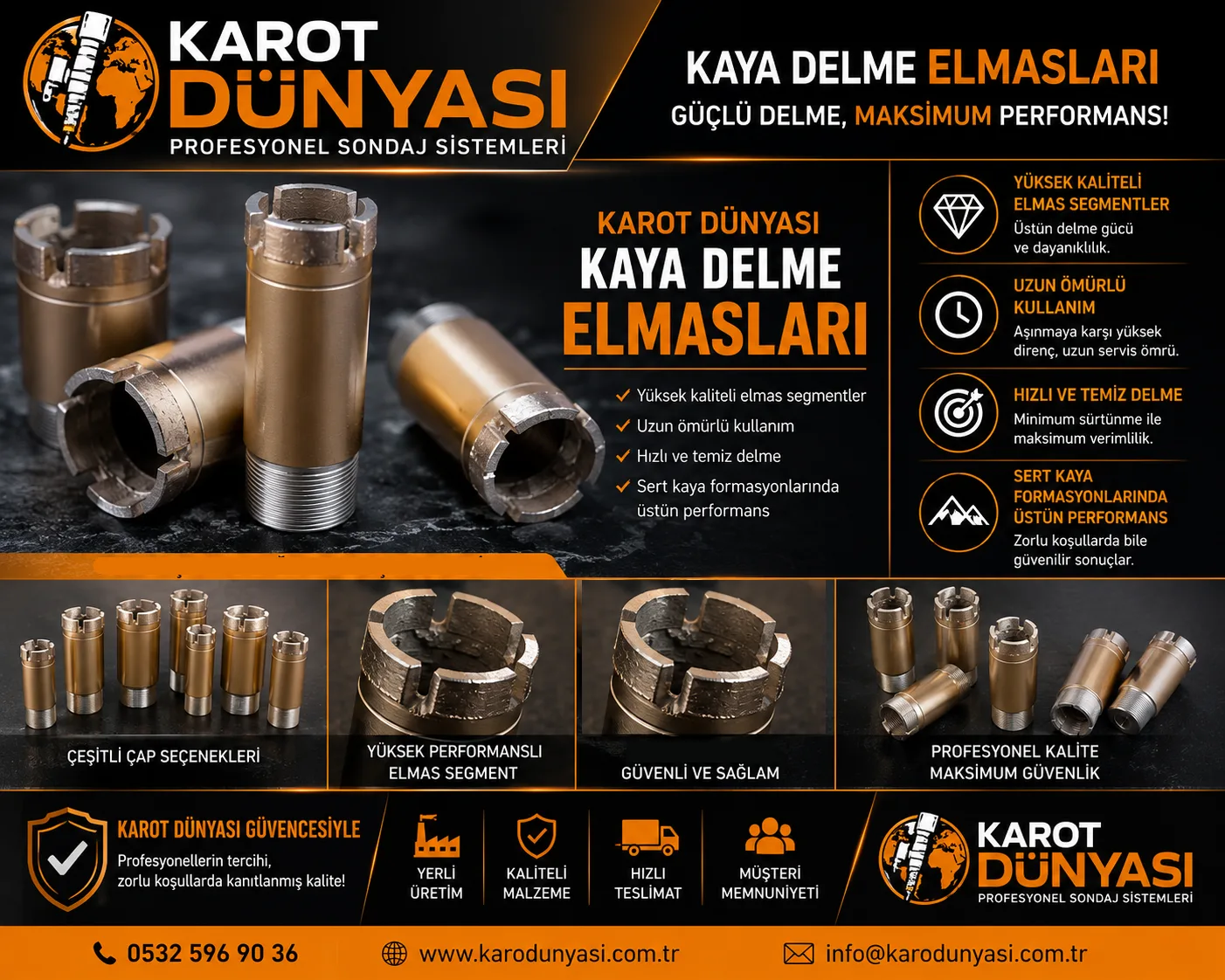 32 Mm Elmas Karot Ucu Beton Kaya Granit Mermer Horasan